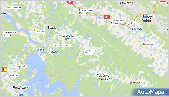 mapa Łobozew Górny, Łobozew Górny na mapie Targeo