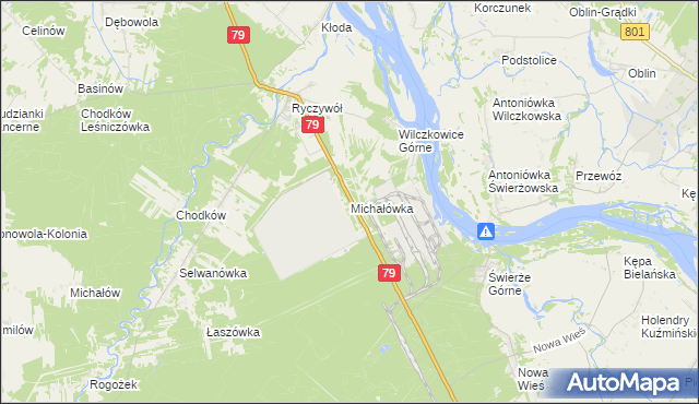 mapa Michałówka gmina Kozienice, Michałówka gmina Kozienice na mapie Targeo