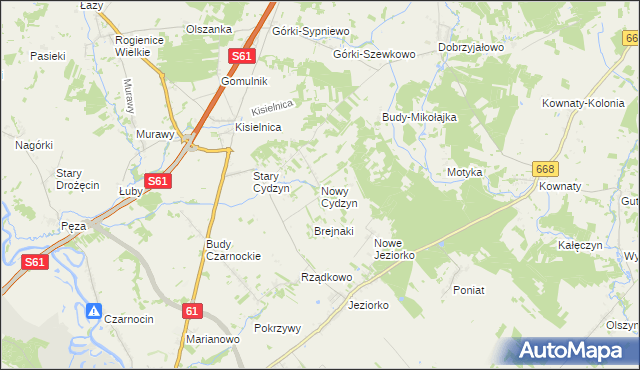 mapa Nowy Cydzyn, Nowy Cydzyn na mapie Targeo