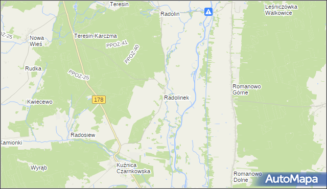 mapa Radolinek, Radolinek na mapie Targeo