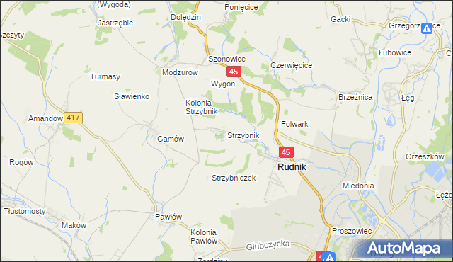 mapa Strzybnik, Strzybnik na mapie Targeo