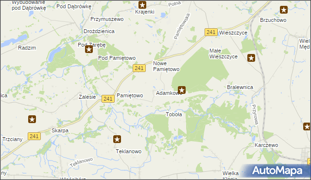 mapa Adamkowo, Adamkowo na mapie Targeo