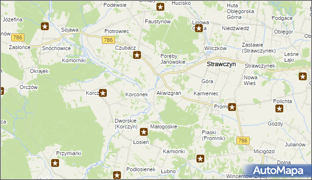 mapa Akwizgran, Akwizgran na mapie Targeo