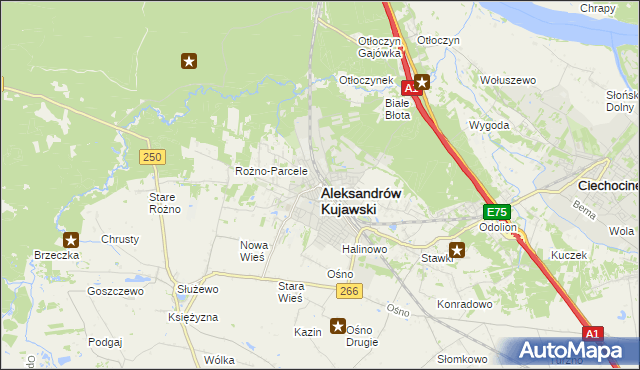 mapa Aleksandrów Kujawski, Aleksandrów Kujawski na mapie Targeo