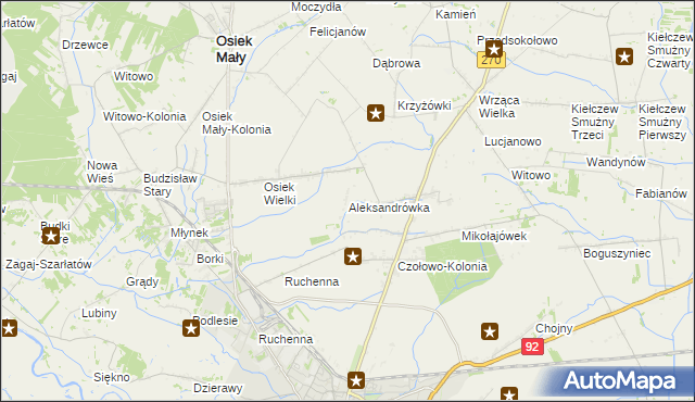 mapa Aleksandrówka gmina Koło, Aleksandrówka gmina Koło na mapie Targeo