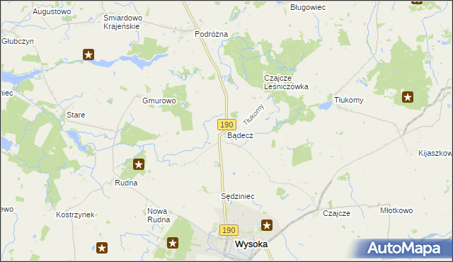 mapa Bądecz, Bądecz na mapie Targeo