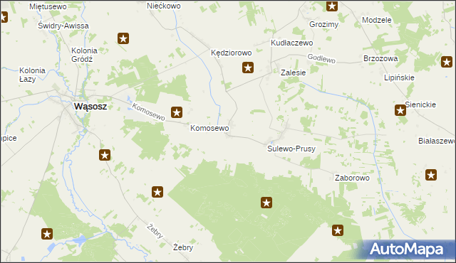 mapa Bagienice gmina Wąsosz, Bagienice gmina Wąsosz na mapie Targeo