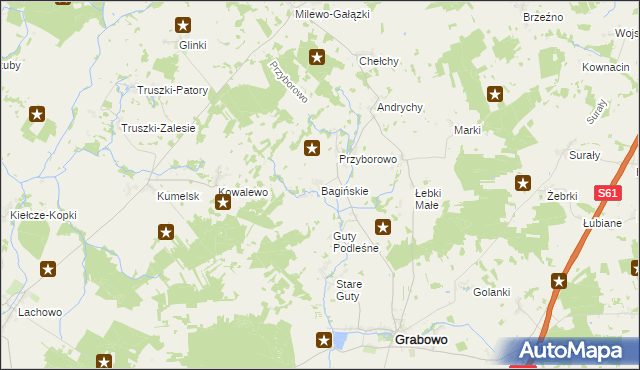 mapa Bagińskie, Bagińskie na mapie Targeo