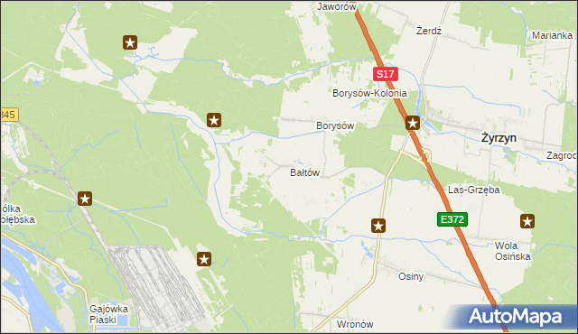 mapa Bałtów gmina Żyrzyn, Bałtów gmina Żyrzyn na mapie Targeo