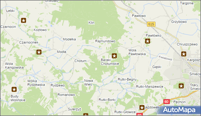 mapa Baraki Chotumskie, Baraki Chotumskie na mapie Targeo