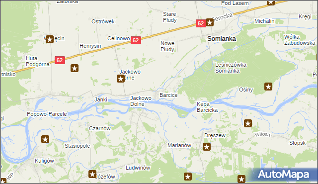 mapa Barcice gmina Somianka, Barcice gmina Somianka na mapie Targeo