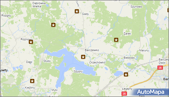 mapa Barczewko, Barczewko na mapie Targeo