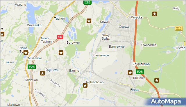 mapa Barniewice, Barniewice na mapie Targeo