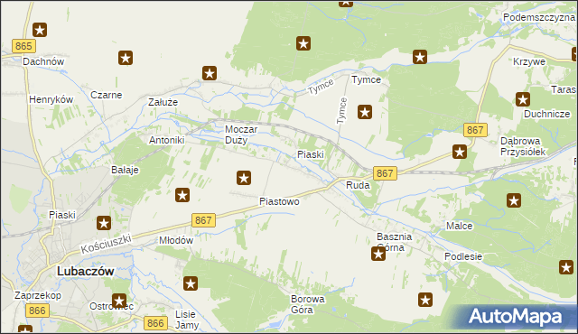 mapa Basznia Dolna, Basznia Dolna na mapie Targeo