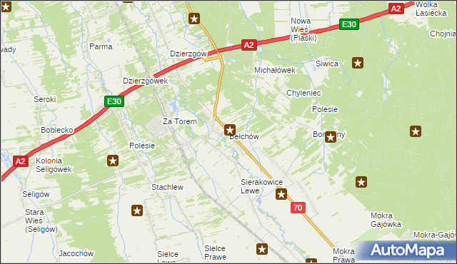 mapa Bełchów, Bełchów na mapie Targeo