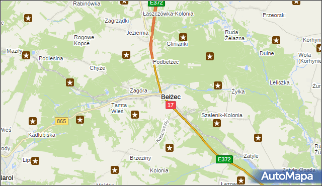 mapa Bełżec, Bełżec na mapie Targeo