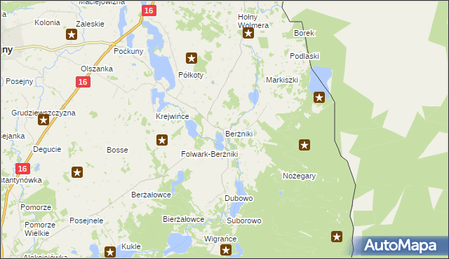 mapa Berżniki, Berżniki na mapie Targeo