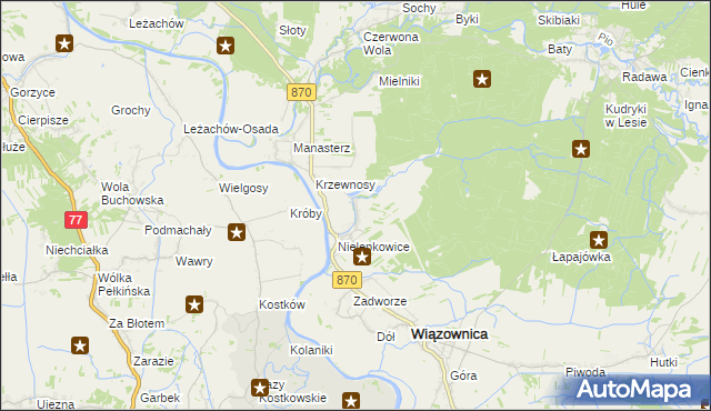 mapa Biała Góra gmina Wiązownica, Biała Góra gmina Wiązownica na mapie Targeo