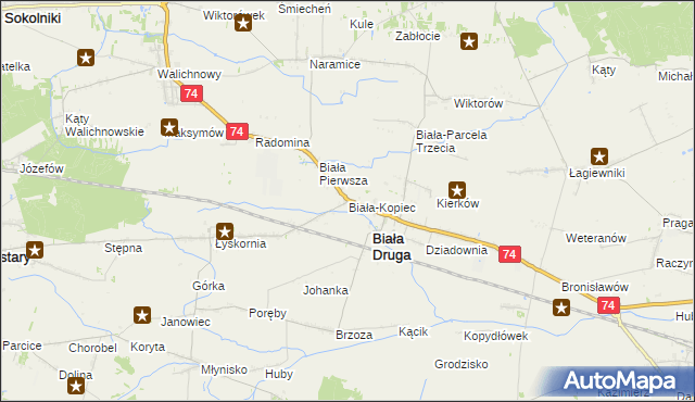 mapa Biała-Kopiec, Biała-Kopiec na mapie Targeo