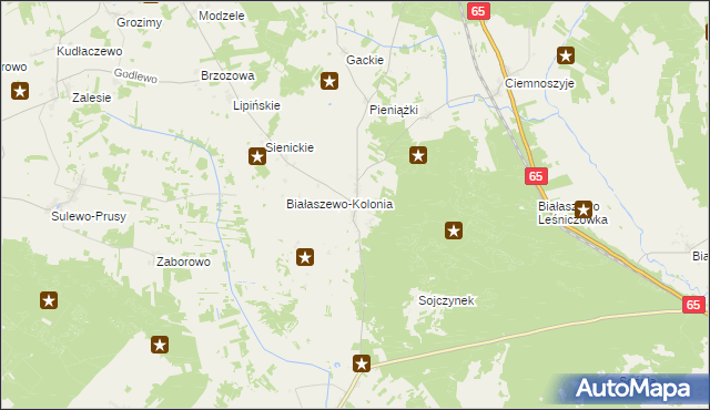 mapa Białaszewo, Białaszewo na mapie Targeo