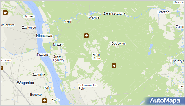 mapa Białe Błota gmina Bobrowniki, Białe Błota gmina Bobrowniki na mapie Targeo