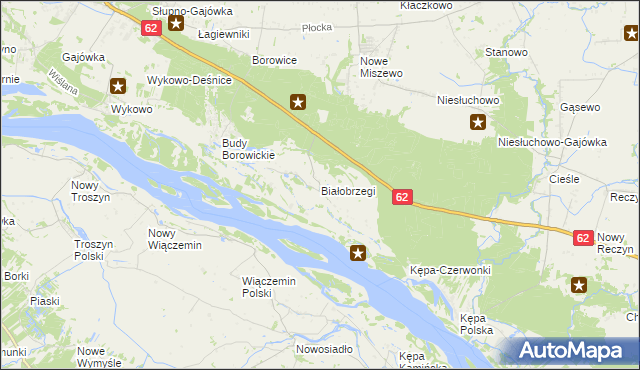 mapa Białobrzegi gmina Bodzanów, Białobrzegi gmina Bodzanów na mapie Targeo