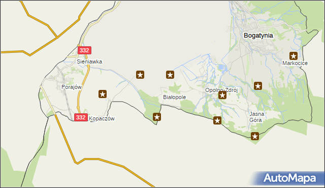 mapa Białopole gmina Bogatynia, Białopole gmina Bogatynia na mapie Targeo