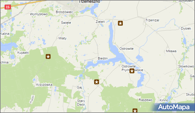 mapa Bieślin, Bieślin na mapie Targeo