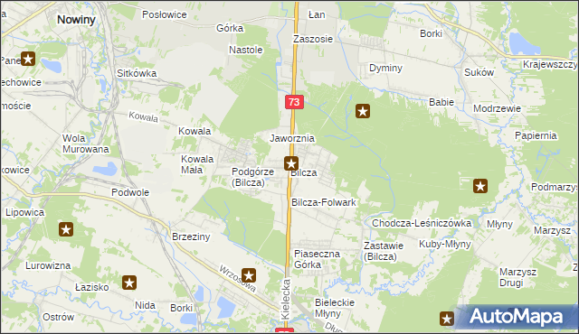 mapa Bilcza gmina Morawica, Bilcza gmina Morawica na mapie Targeo