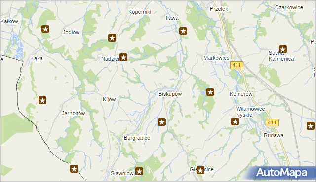 mapa Biskupów, Biskupów na mapie Targeo