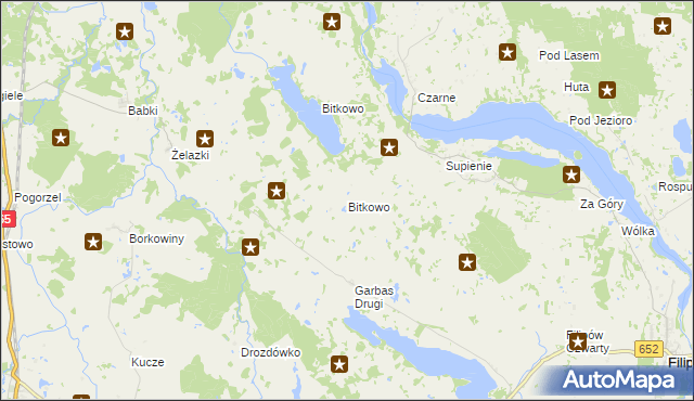 mapa Bitkowo gmina Filipów, Bitkowo gmina Filipów na mapie Targeo