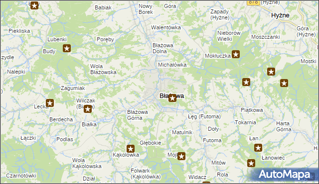 mapa Błażowa, Błażowa na mapie Targeo