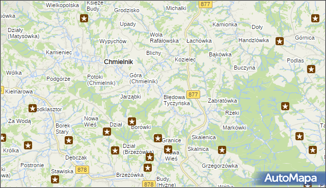 mapa Błędowa Tyczyńska, Błędowa Tyczyńska na mapie Targeo