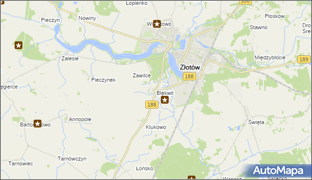mapa Blękwit, Blękwit na mapie Targeo