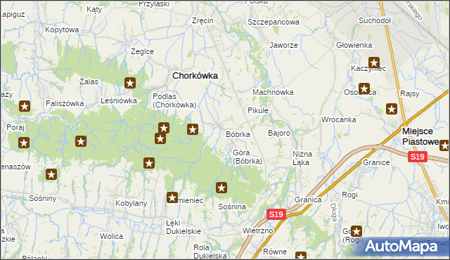 mapa Bóbrka gmina Chorkówka, Bóbrka gmina Chorkówka na mapie Targeo