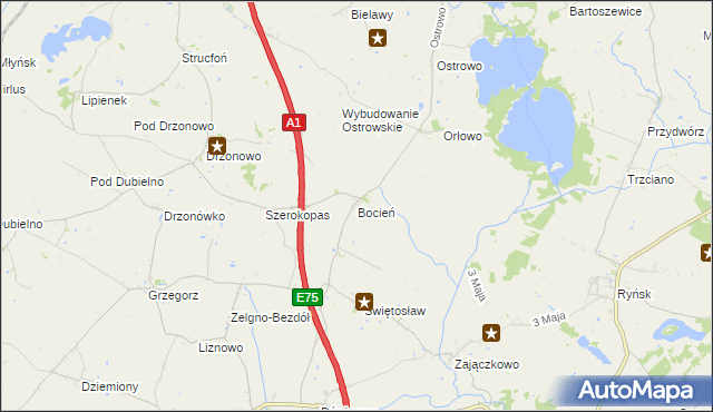 mapa Bocień, Bocień na mapie Targeo