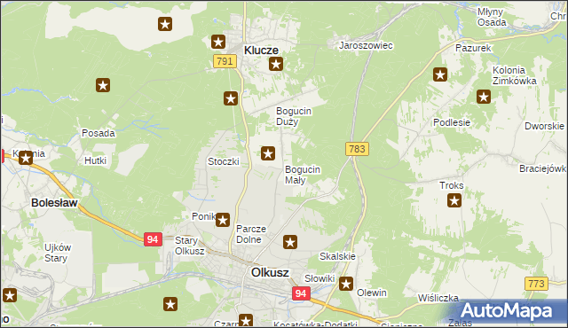 mapa Bogucin Mały, Bogucin Mały na mapie Targeo