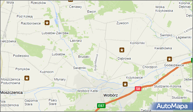 mapa Bogusławice gmina Wolbórz, Bogusławice gmina Wolbórz na mapie Targeo