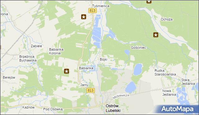 mapa Bójki, Bójki na mapie Targeo