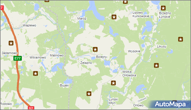 mapa Bolejny, Bolejny na mapie Targeo