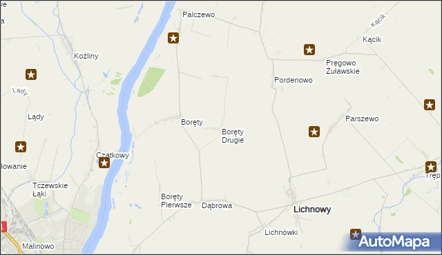 mapa Boręty Drugie, Boręty Drugie na mapie Targeo