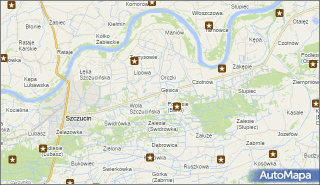 mapa Borki gmina Szczucin, Borki gmina Szczucin na mapie Targeo