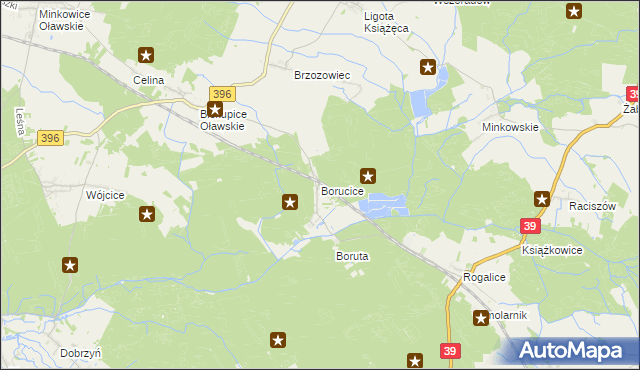 mapa Borucice gmina Lubsza, Borucice gmina Lubsza na mapie Targeo