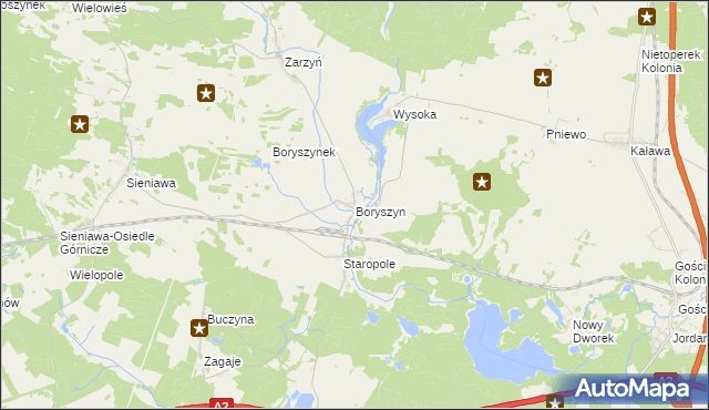 mapa Boryszyn, Boryszyn na mapie Targeo