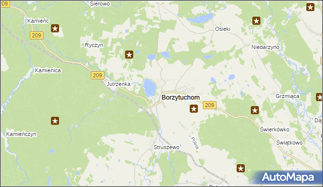 mapa Borzytuchom, Borzytuchom na mapie Targeo