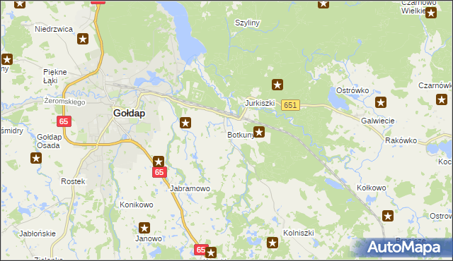 mapa Botkuny, Botkuny na mapie Targeo