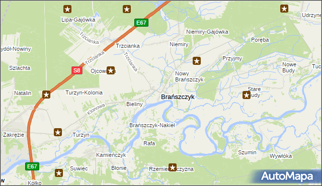 mapa Brańszczyk, Brańszczyk na mapie Targeo