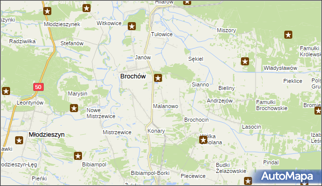 mapa Brochów-Kolonia, Brochów-Kolonia na mapie Targeo