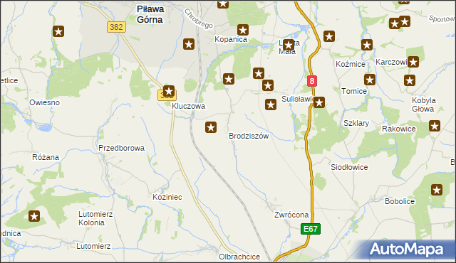 mapa Brodziszów, Brodziszów na mapie Targeo