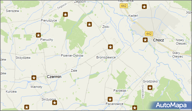 mapa Broniszewice, Broniszewice na mapie Targeo